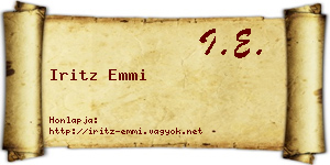 Iritz Emmi névjegykártya